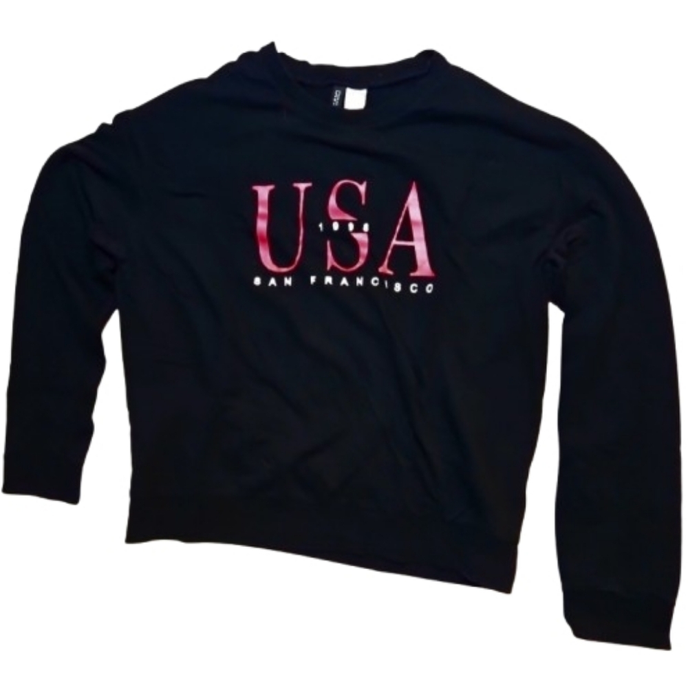 🎁 Divided H&M, USA San Francisco 1998, Women S, Activewear Sweater, Pre-owned - Picture 1 of 12